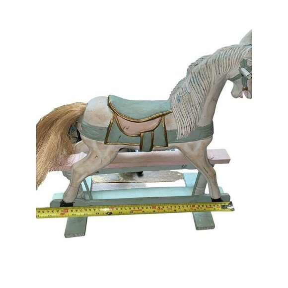 Antique Vintage Wooden Carved Carousel Rocking Horse Child Paint Decorated - Picture 9 of 9